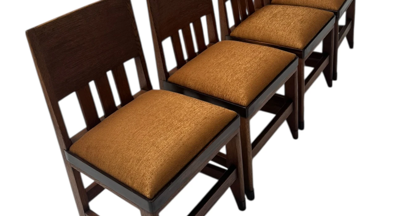 Four Art Deco Modernist Dining Room Chairs by Hendrik Wouda for Pander, 1924